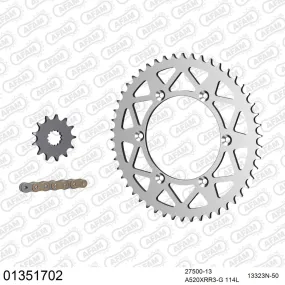 Kit chaine 520 AFAM - Couronne alu anti-boue - Type de chaine au choix - YAMAHA WR 450 F 2007-2022